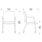Fabric chair with armrests on wheels Kepno