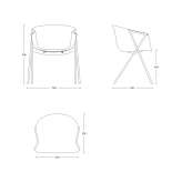 Polypropylene chair with armrests and integrated cushion Ulstrup