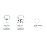 Leather chair with height adjustment and 4-star base Gara