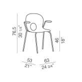 Polypropylene chair with stackable armrests Absdorf