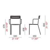 Plate chair with stackable armrests Sezemice