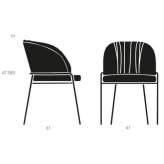 Upholstered chair with armrests Posta