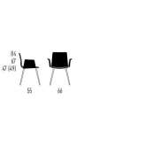 Chair with armrests and a wooden base on 4 conical legs Malino
