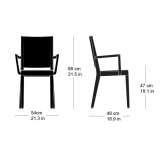 Solid wood chair with stackable armrests Barcani