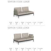 Corner sectional garden sofa with a chaise longue Sajan