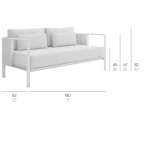 2-seater thermally lacquered aluminum sofa Xalisco