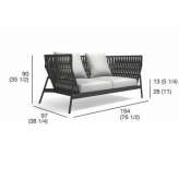 2-seater polyester garden sofa Pavie