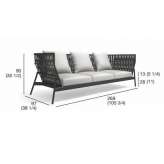 3-seater polyester garden sofa Pavie