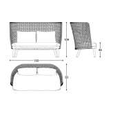 Two-seater garden sofa with high backrest Ponca