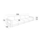 4-seater modular aluminum garden sofa Vrata