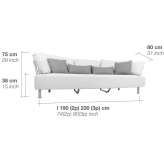 Garden sofa in fabric and steel Captieux