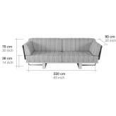 Garden sofa in fabric and steel Esiroglu