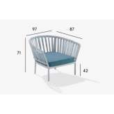 Aluminum and fabric garden armchair with armrests Hirel