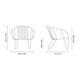 Garden armchair made of powder-coated steel with armrests Huachos