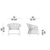 Rope garden chair with armrests Tormon
