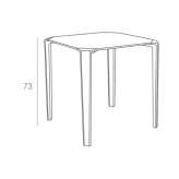 Square garden table made of polypropylene, stackable Umurlu