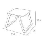 Square aluminum garden table with sled base Rickert