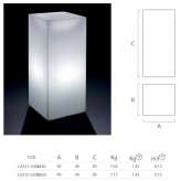 Square high polyethylene side table with light Hrob