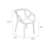Garden chair made of polypropylene with armrests, stackable Colebee