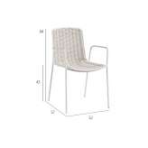Metal garden chair with woven seat Swierzno