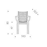 Polypropylene chair with armrests Ortrand