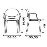 Polypropylene chair with stackable armrests Alepou