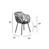 Aluminiowe krzesło ogrodowe z podłokietnikami Bethalto