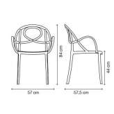 Polypropylene chair with armrests Buros