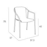 Garden chair made of polypropylene with armrests, stackable Hammoor