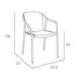Polypropylene chair with armrests and integrated cushion Hammoor