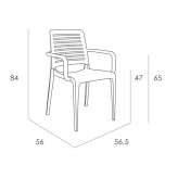 Garden chair made of polypropylene with armrests, stackable Wyrzysk