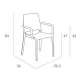 Garden chair made of polypropylene with armrests, stackable Calabash
