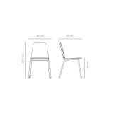 Stackable, upholstered stainless steel chair Kington