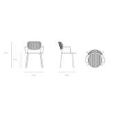 Stainless steel chair with armrests Berra