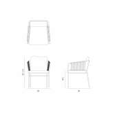 Garden chair with armrests and integrated cushion Chinchon