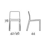 Stackable polypropylene chair Muniz