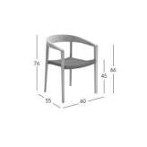 Teak chair with stackable armrests Uchiza