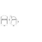 Chair with open backrest and armrests Graz