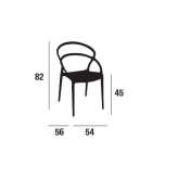 Garden chair with open backrest and armrests Baherove