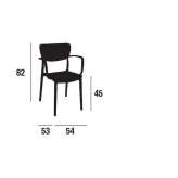 Garden chair with open backrest and armrests Quellon