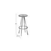High stool in stainless steel and wood Cilimli