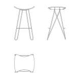 High metal stool with footrest Monino