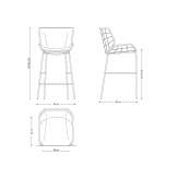 Upholstered metal stool with backrest and footrest Otepaeae