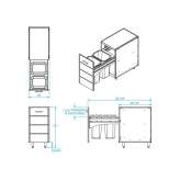 Pull-out cabinet for storing waste and recycling Vinca