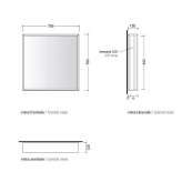 Square wall mirror with integrated lighting Bergama