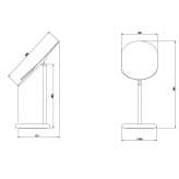 Freestanding, oval, brass bathroom mirror Commer