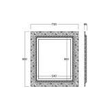 Rectangular mirror mounted on the wall in a frame Baal