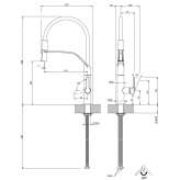 Single-lever brass kitchen faucet Crema