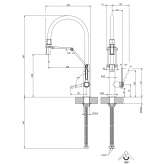 Brass kitchen faucet, single-lever, countertop Bernovo