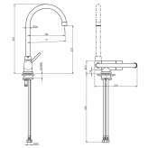 Countertop kitchen faucet with one handle Breo
